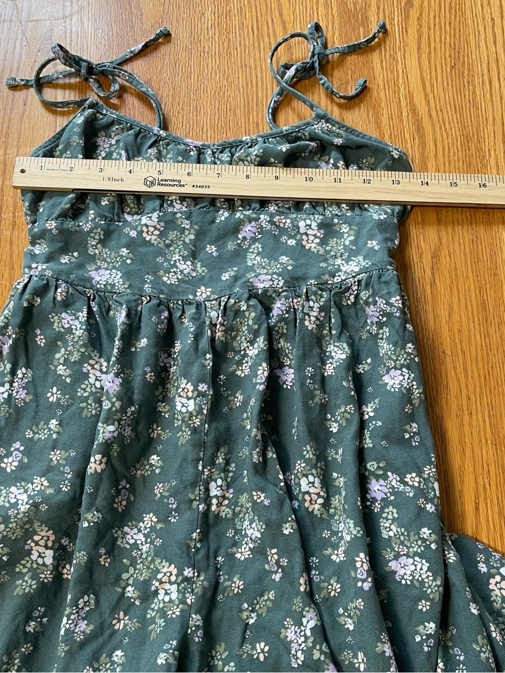 Arizona Green Floral Empire Waist Wide Leg Cami Jumpsuit Romper Small - Picture 8 of 10
